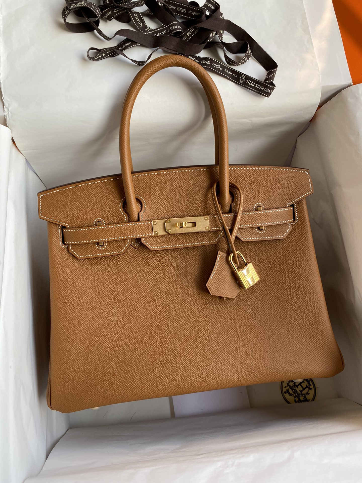 Hermes Birkin 30CM Epsom Leather Handbag Brown